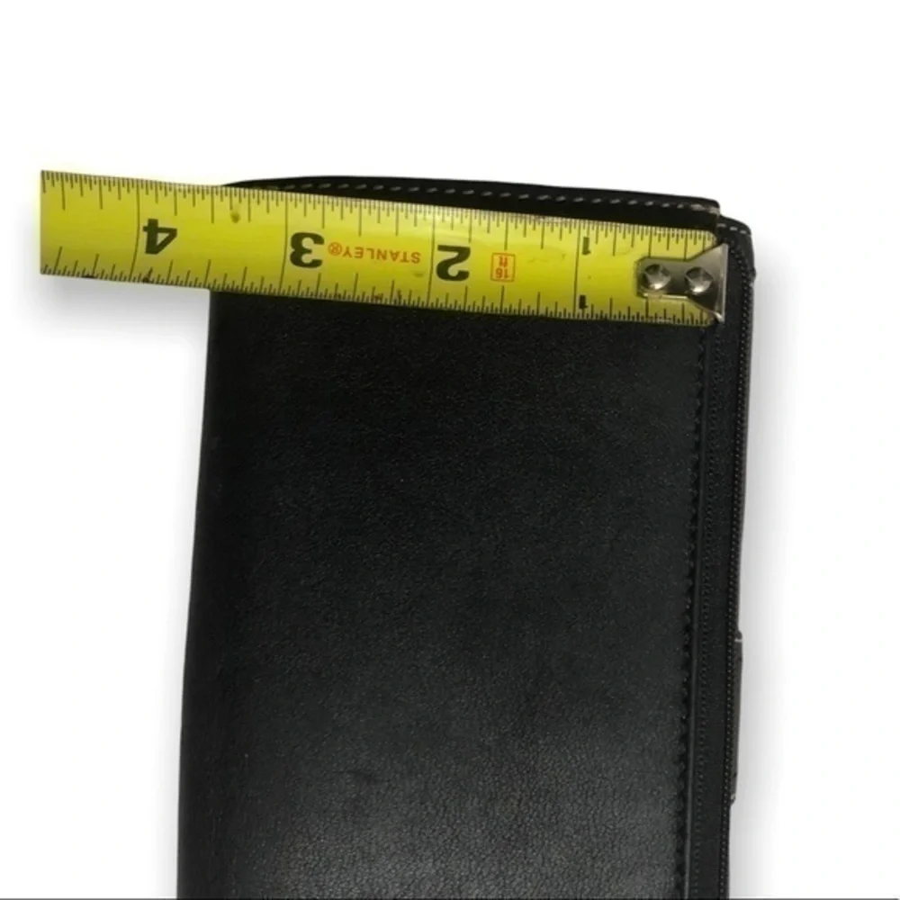 Coach black leather soho checkbook wallet